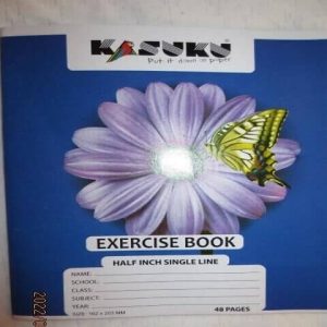 Exercise Book A5 Half Inch Single Line Ruled 48pgs Kasuku