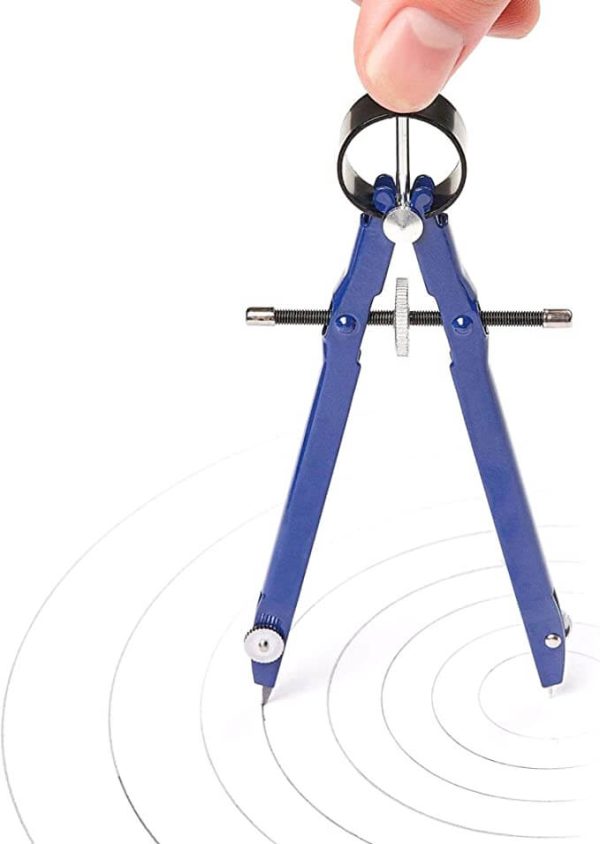 Compass With Wheel Setter Between The Two legs