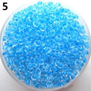 Round Glass Seed Beads For DIY Bracelet Blue 2mm