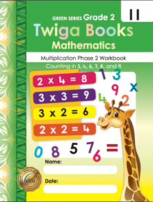 Twiga Books Mathematics Multiplication Phase 2 workbook 11 Green Series