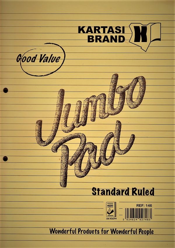 Kartasi Jumbo Wide Ruled A4 Size Pad Ref 146