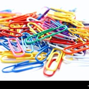 Colorful paper clips a packet