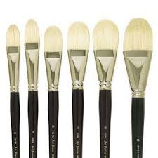 White Hog Round and wedged Tip Brushes per piece