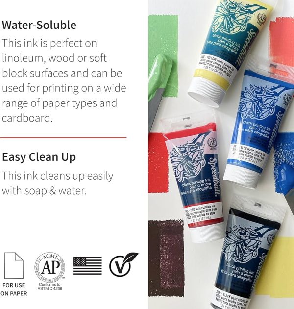 Speedball Linoleum Water Soluble Block Printing Ink 75ml per tube