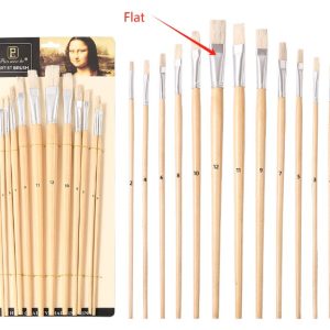 Sisal Flat Paint Brush Set of 12pcs No 1to12