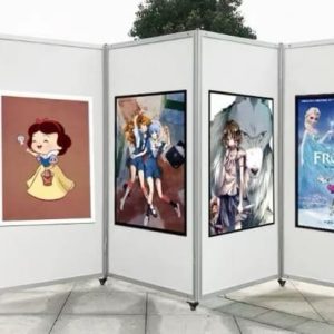 Artwork Exhibition Panel with Wheels