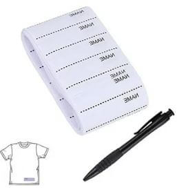 Writable White Personalised 56mm*15mm Iron on Fabric Label 100 pcs